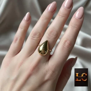 Teardrop Gold Statement Ring